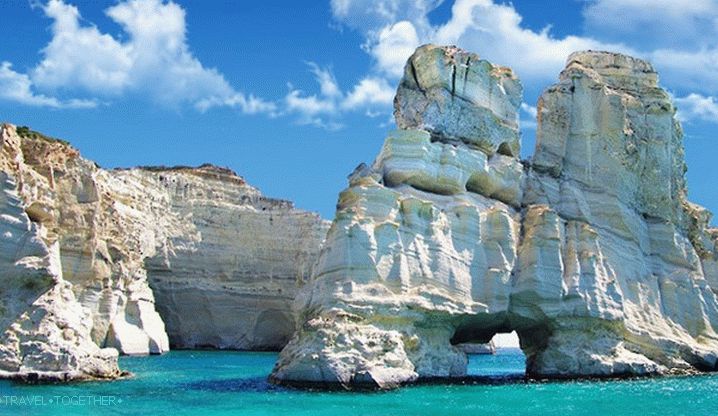 the rocky shores of Milos