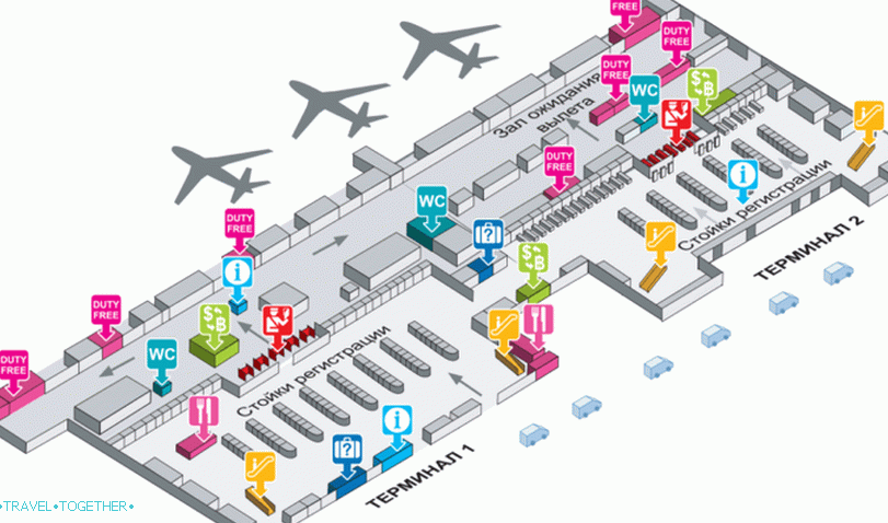 Scheme of departure zone of Don Muang Airport in Bangkok