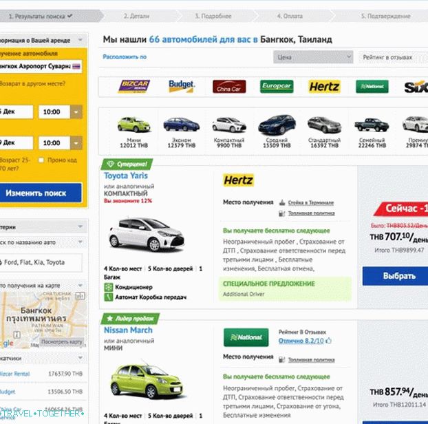 Rent a car in Thailand - insurance, documents, prices, tips