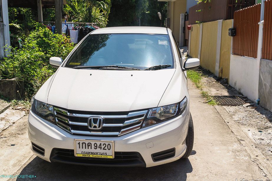 Honda City from Hertz for 1300 baht / day