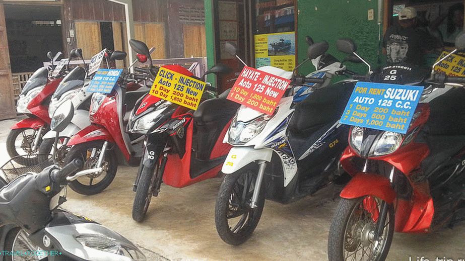 Rent a bike on Walking Street Maenam