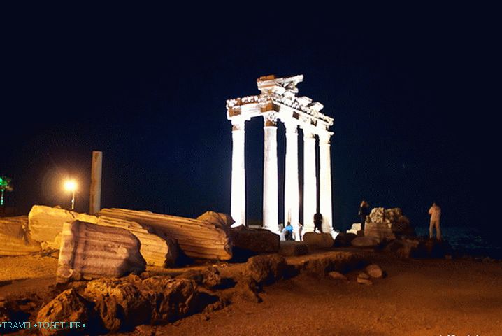 The remains of the temples of Athena and Apollo in the city of Side.