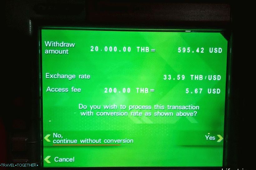 ATMs in Thailand - instructions for withdrawing money