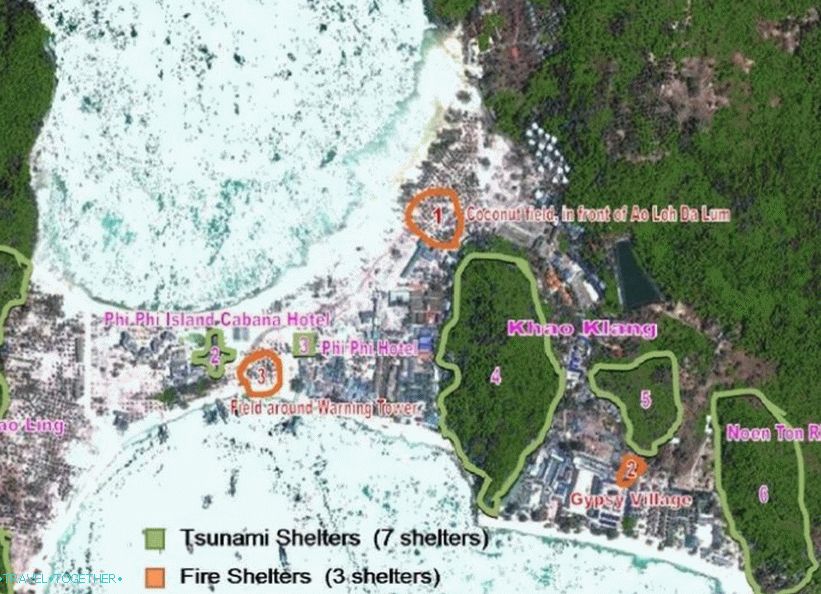 Where to escape from the tsunami on Phi Phi