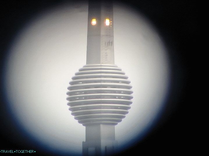 We look through binoculars