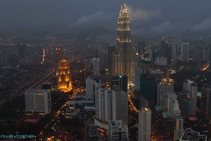Kuala Lumpur and Petronas Towers in the evening