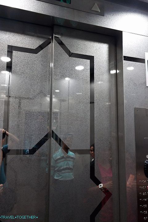 On the elevator to the sky