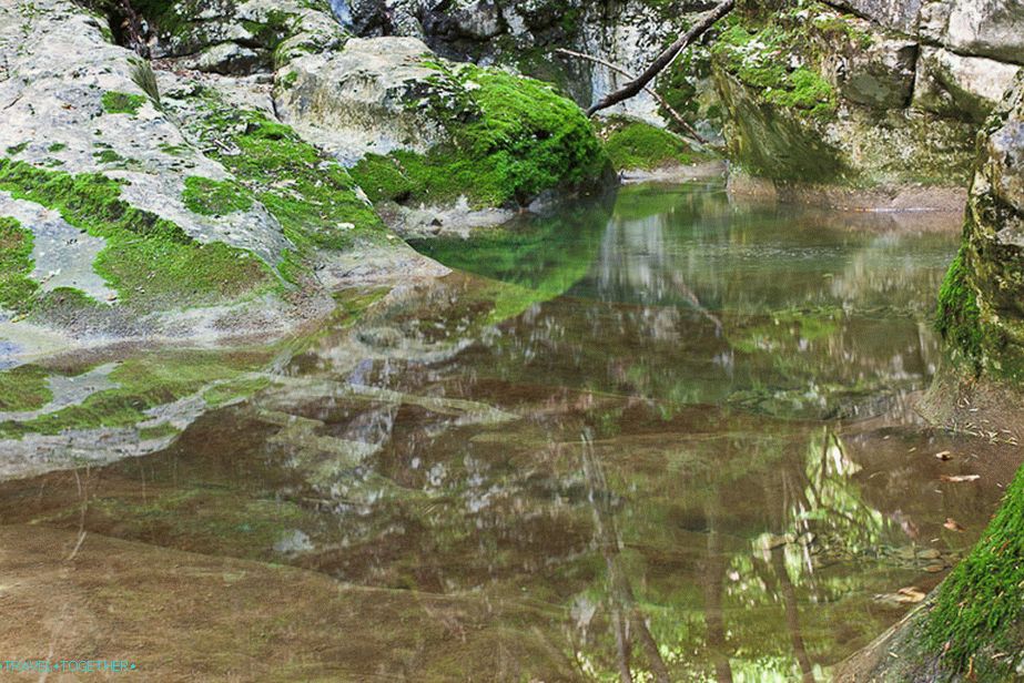 The water is mirror-clear