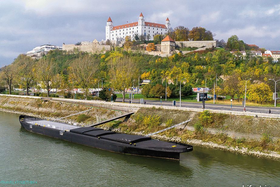 Bratislava city in Slovakia and the Danube