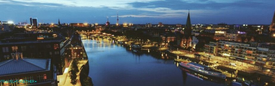 Panorama of Bremen and the River Weser
