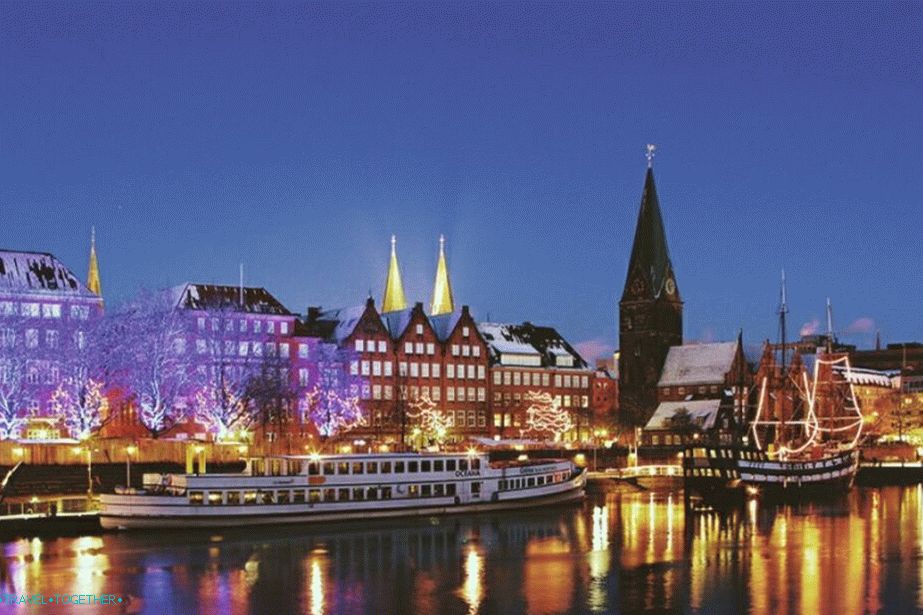 Embankment of the river Vezko, winter (Bremen)