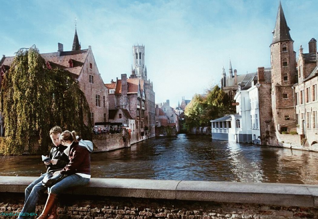 City of Bruges in the summer