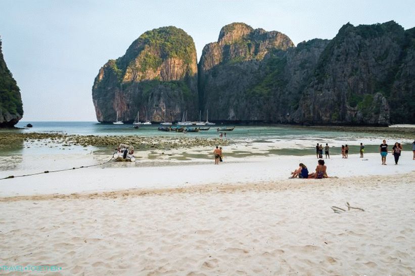 Maya Bay at low tide in January