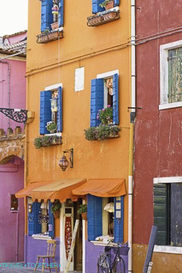 Fantastically bright facades of houses