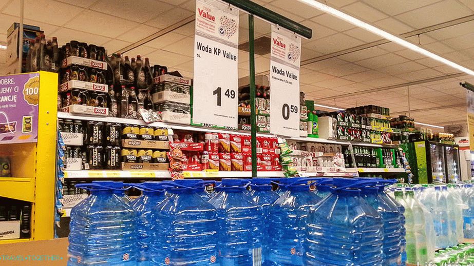 Water was bought from 5 liters, very cheap water
