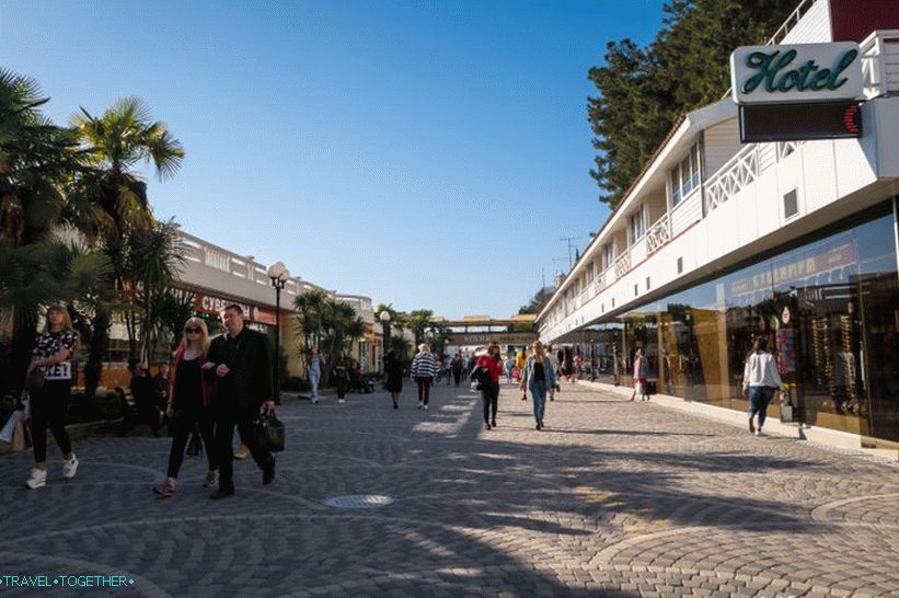 The Central Quay of Sochi is the most crowded place