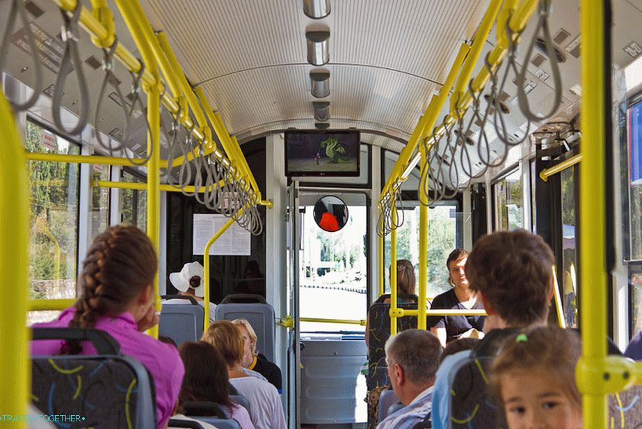 Trolleybus with air conditioning and cartoons