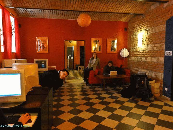 Hall of our hostel in Prague