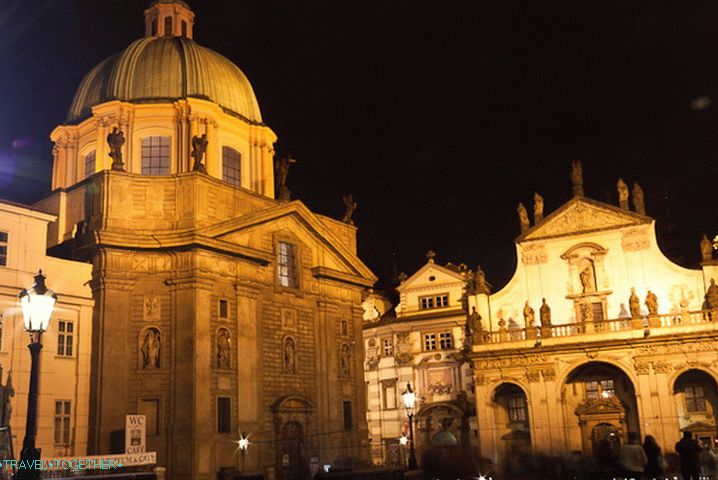 The center of Prague, the old town in the evening