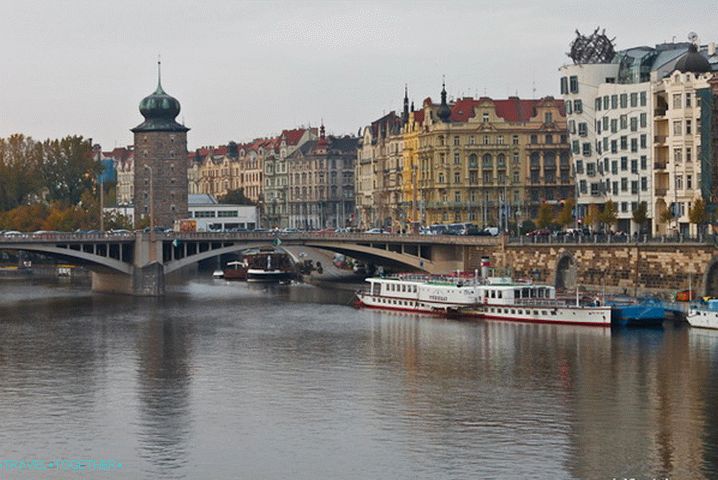 Embankments of Prague with trinkets on the roof