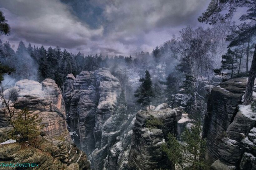 Winter in the mountains in the Czech Republic