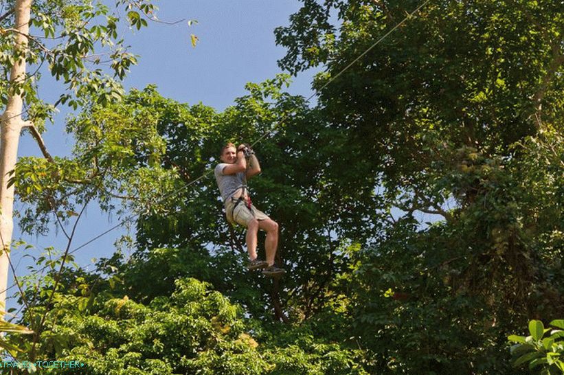 We fly with a breeze on zip-line