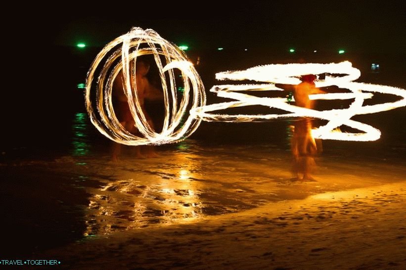 A short but colorful fire show