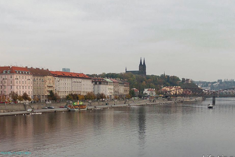 Vysehrad can be seen in the distance