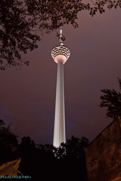 Tower Menara in the evening with backlight