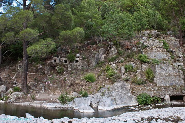 The city of Olympos on the right bank of the river Ulupinar.