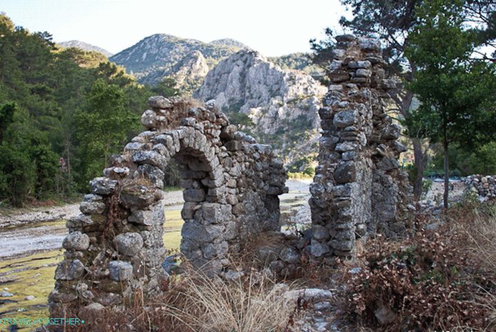 The city of Olympos on the left bank of the Ulupinar River.