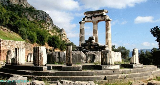 The ruins of the city of Delphi in Greece