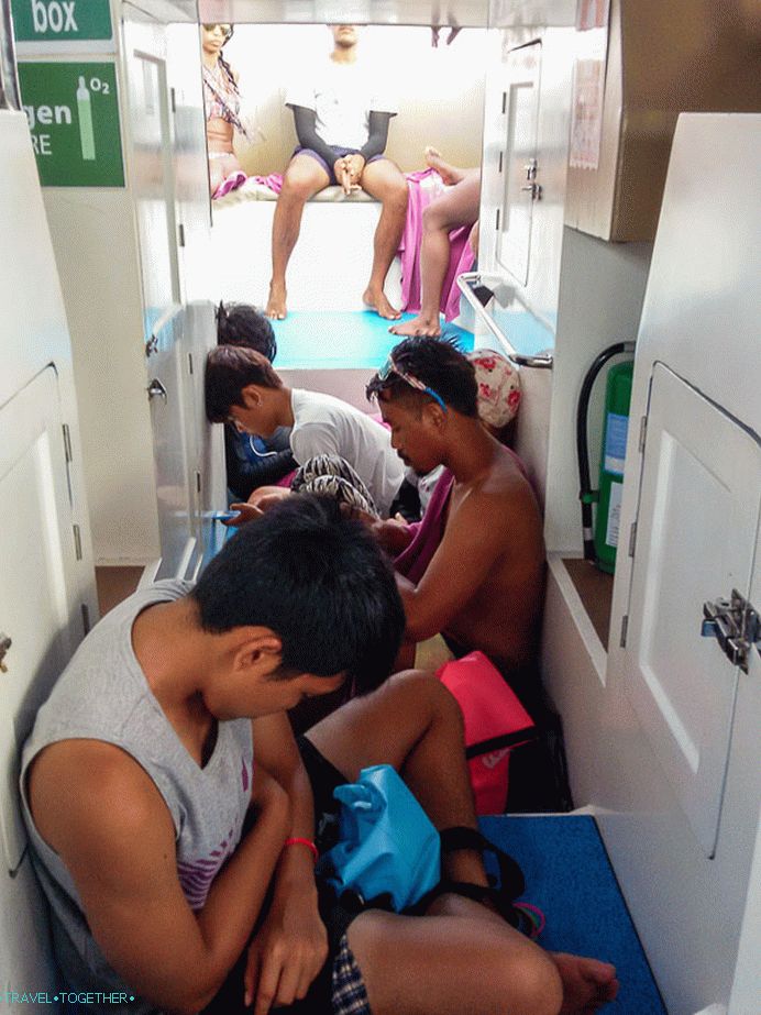On the way back, most of the crew slept in the corridor