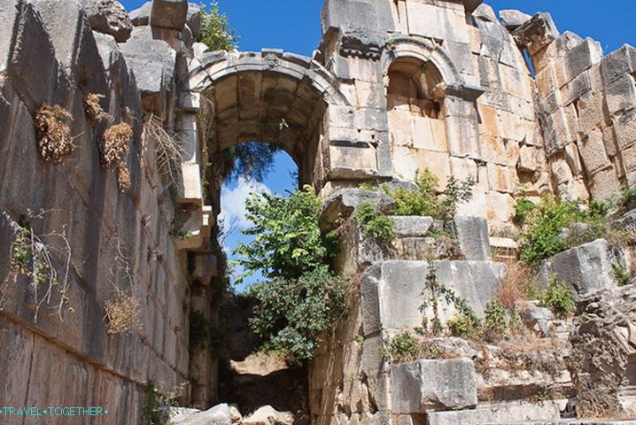 The vaults of the amphitheater in the city of Mira. Turkey.
