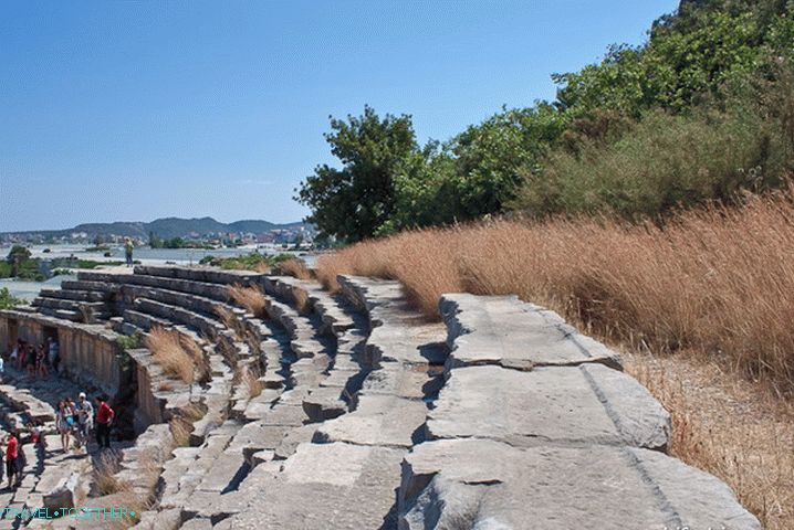 On top of the amphitheater in the city of Mira. Turkey.