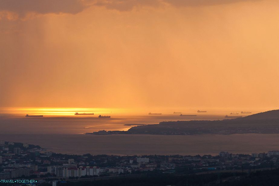 Sunset over the Gelendzhik Bay