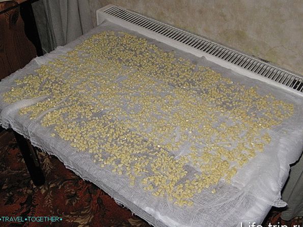 Drying cheese before a camping trip.