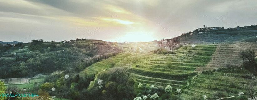 Dawn over the hills in Brda