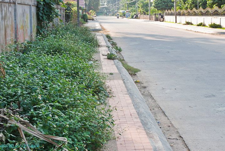 Some sidewalks in Chiang Saen are already overgrown