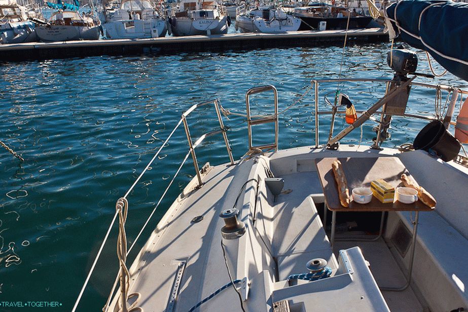French breakfast on a yacht