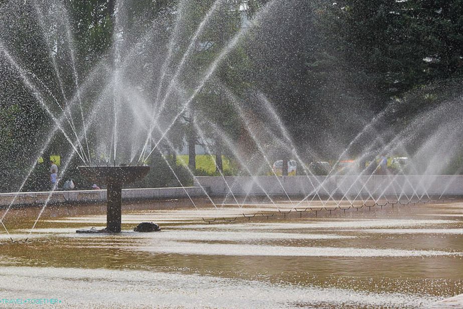 In the center of Pushchino there is a fountain
