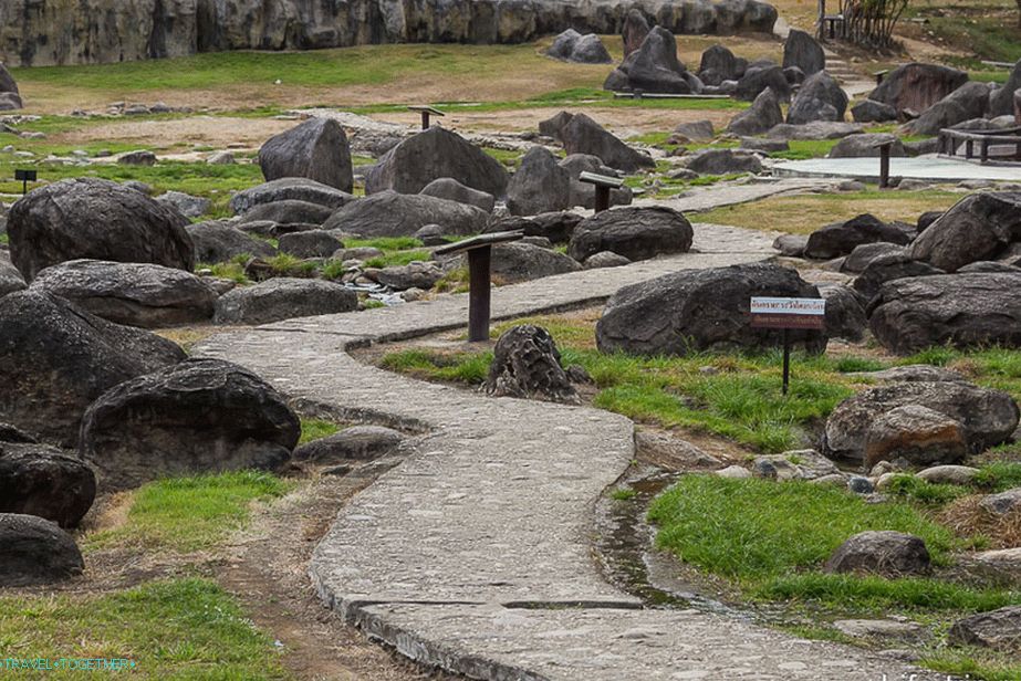 The path leads to hot springs