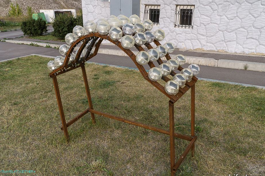 In the parking lot lamps with solar panels