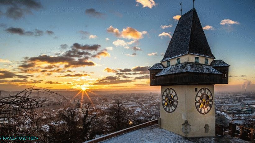 Clock Tower on the Schlossberg Mountain
