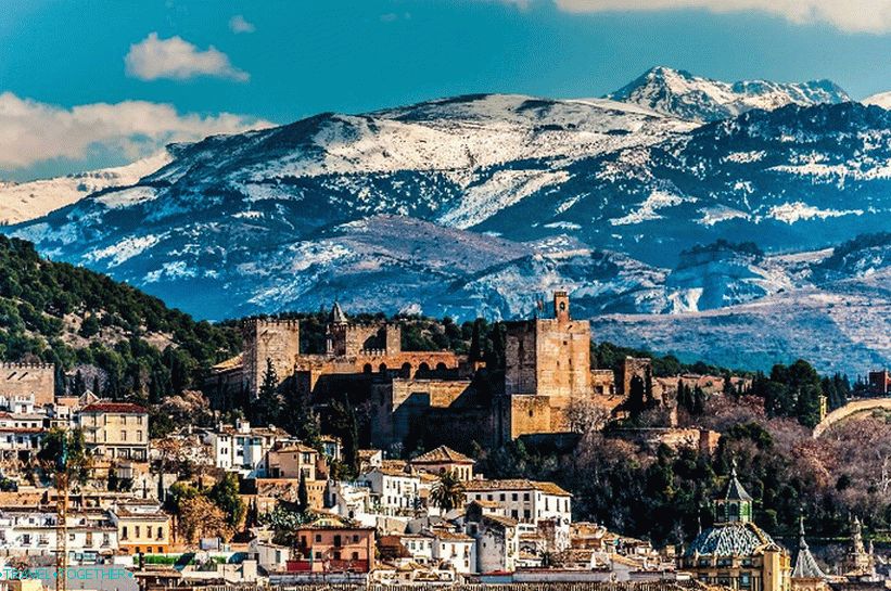 The snow-capped peaks of Sierra Nevada