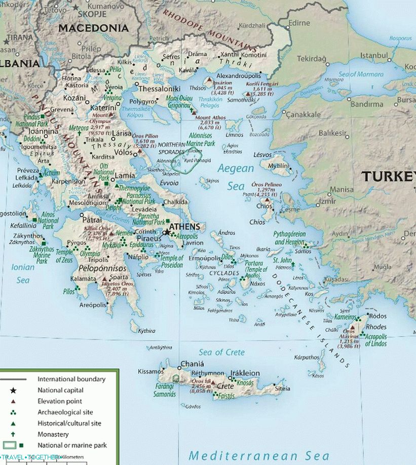 Archaeological sites on the map