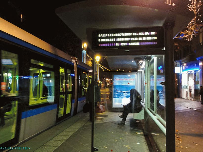 Placard at the tram stop