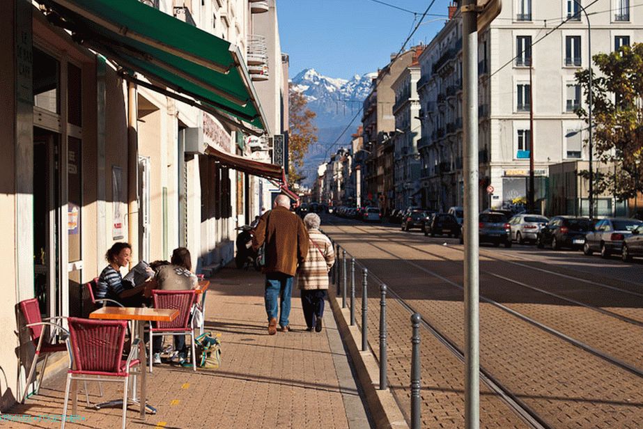 Cafe in Grenoble and the French Mountains