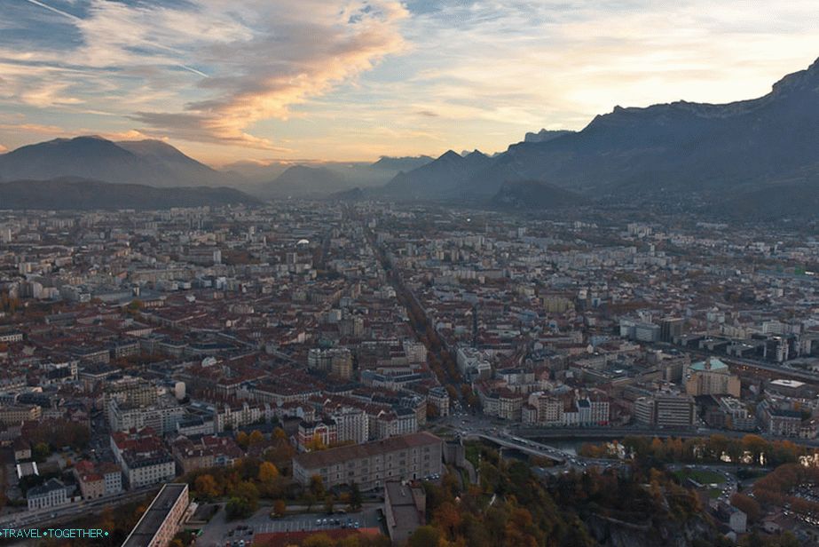 View from Bastille, panorama of Grenoble