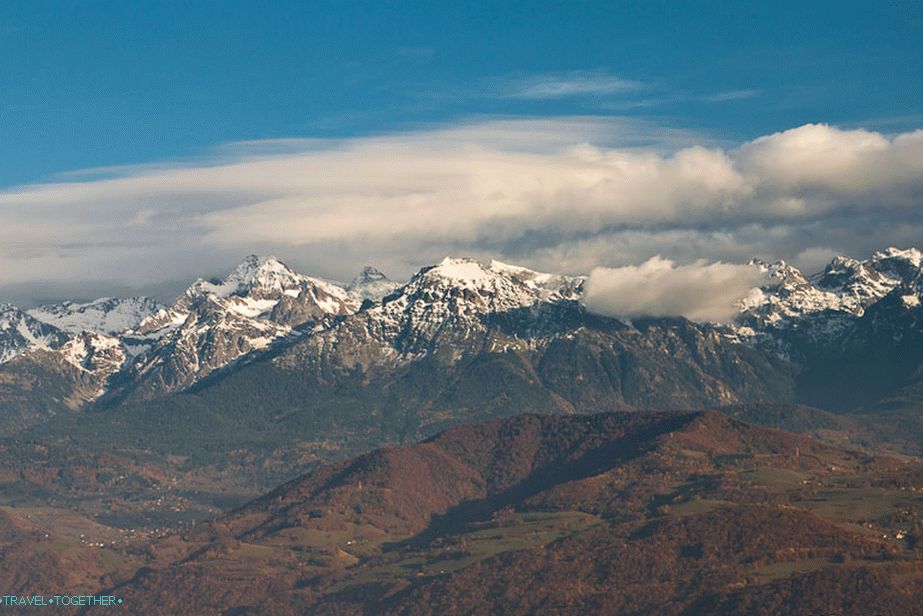 Mountains of France from the second lookout Bastille